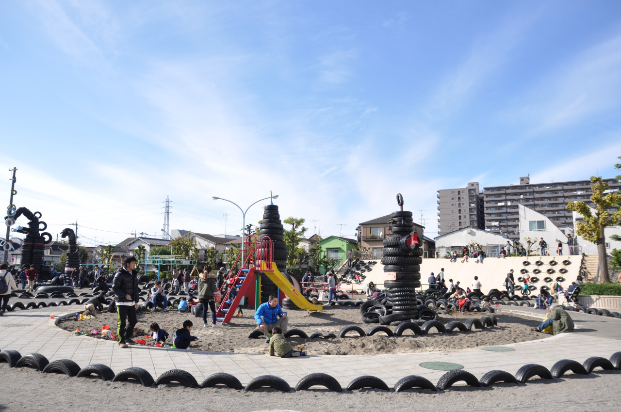 3000個の古タイヤからできた遊び場「西六郷公園」（東京都大田区）｜公園専門メディアPARKFUL